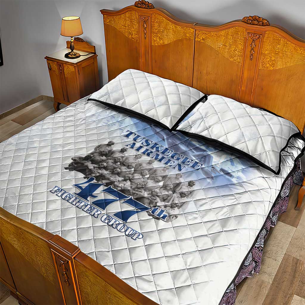 Tuskegee Airmen 477th Fighter Group Quilt Bed Set Blue Sky Heritage - Wonder Print Shop