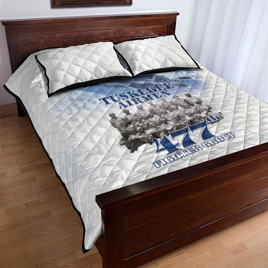 Tuskegee Airmen 477th Fighter Group Quilt Bed Set Blue Sky Heritage - Wonder Print Shop