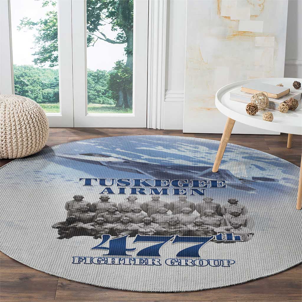 Tuskegee Airmen 477th Fighter Group Round Carpet Blue Sky Heritage - Wonder Print Shop