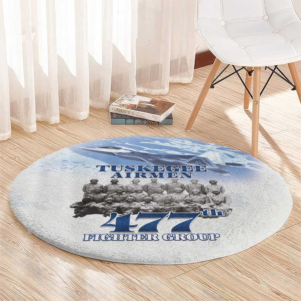 Tuskegee Airmen 477th Fighter Group Round Carpet Blue Sky Heritage - Wonder Print Shop