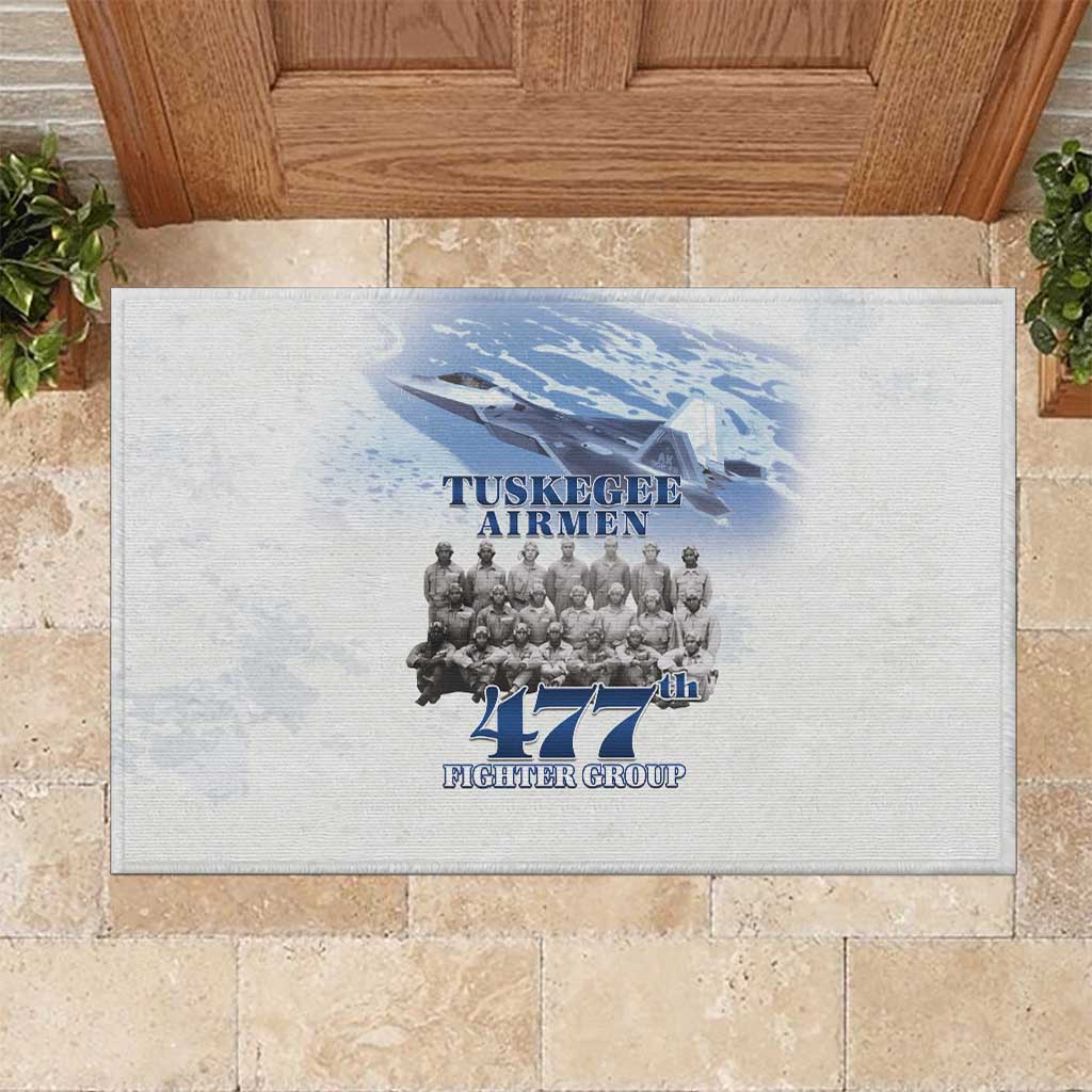 Tuskegee Airmen 477th Fighter Group Rubber Doormat Blue Sky Heritage - Wonder Print Shop