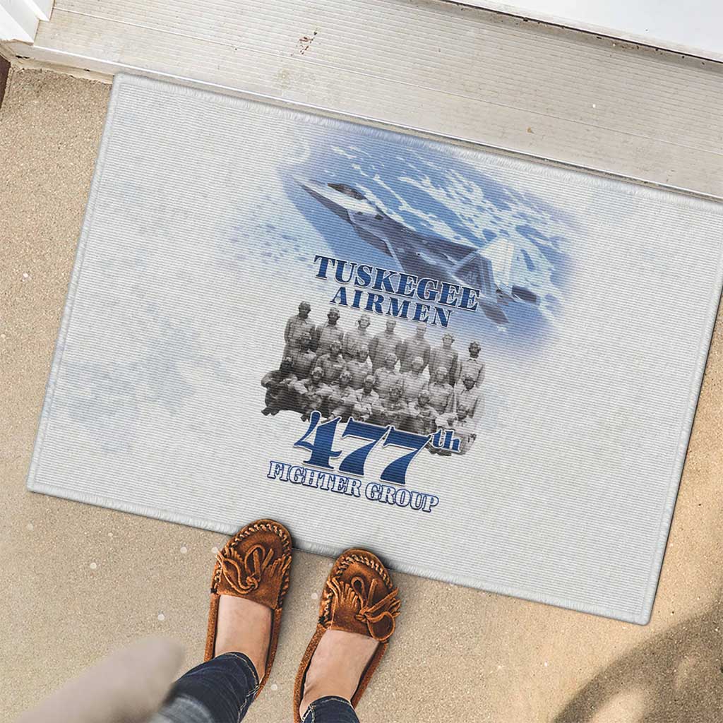 Tuskegee Airmen 477th Fighter Group Rubber Doormat Blue Sky Heritage - Wonder Print Shop