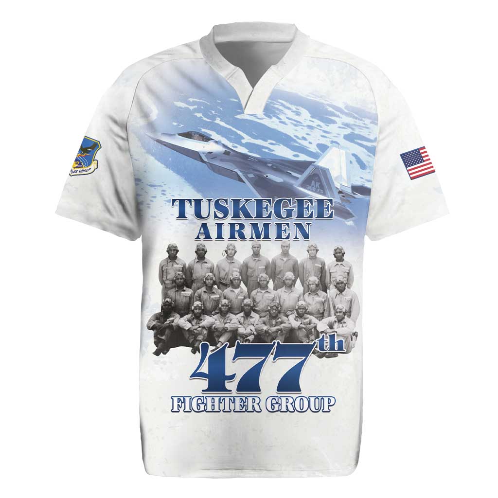 Tuskegee Airmen 477th Fighter Group Rugby Jersey Blue Sky Heritage - Wonder Print Shop