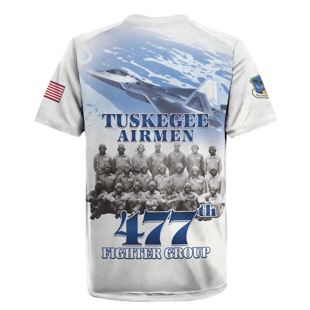 Tuskegee Airmen 477th Fighter Group Rugby Jersey Blue Sky Heritage - Wonder Print Shop