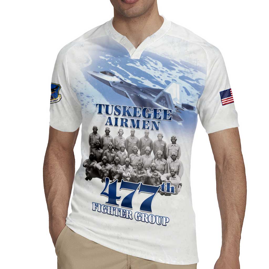 Tuskegee Airmen 477th Fighter Group Rugby Jersey Blue Sky Heritage - Wonder Print Shop