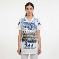 Tuskegee Airmen 477th Fighter Group Scrub Top Blue Sky Heritage - Wonder Print Shop