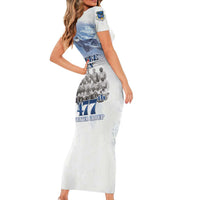 Tuskegee Airmen 477th Fighter Group Short Sleeve Bodycon Dress Blue Sky Heritage - Wonder Print Shop