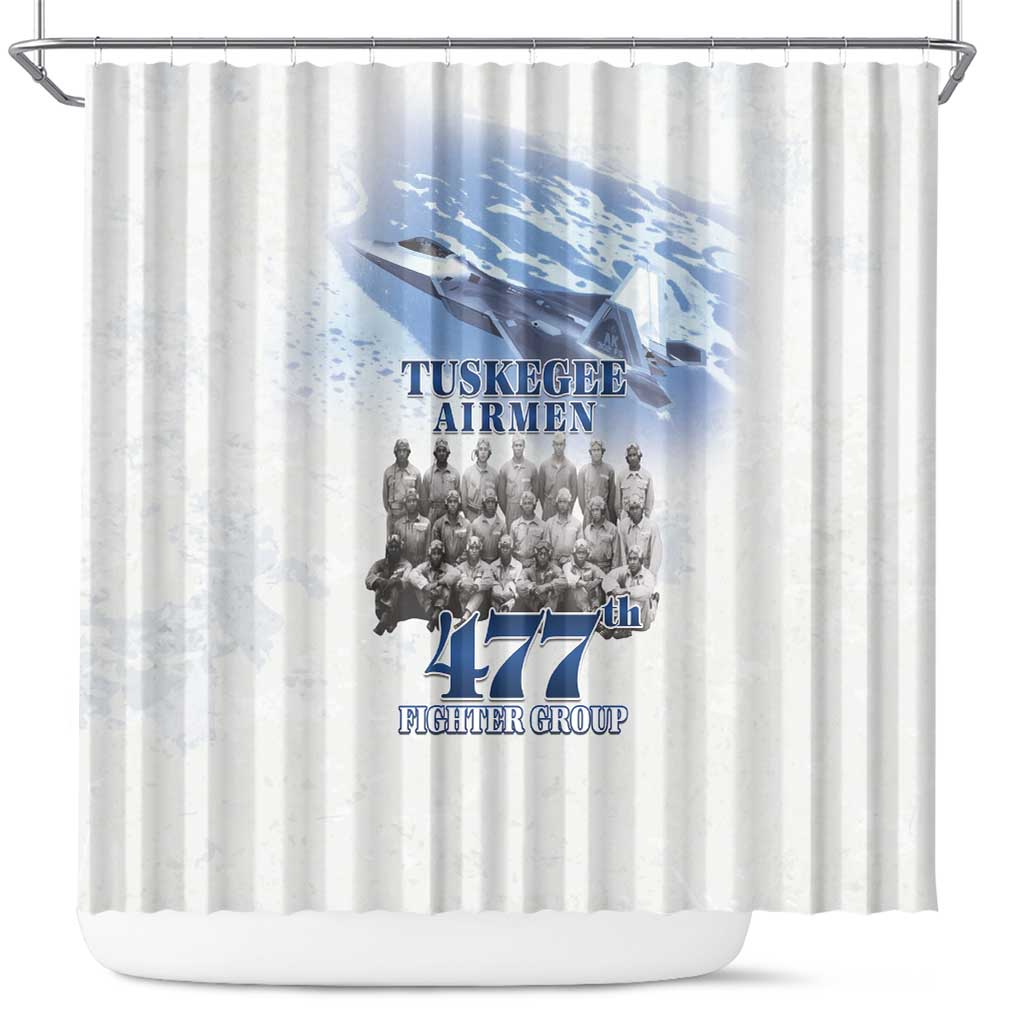 Tuskegee Airmen 477th Fighter Group Shower Curtain Blue Sky Heritage - Wonder Print Shop