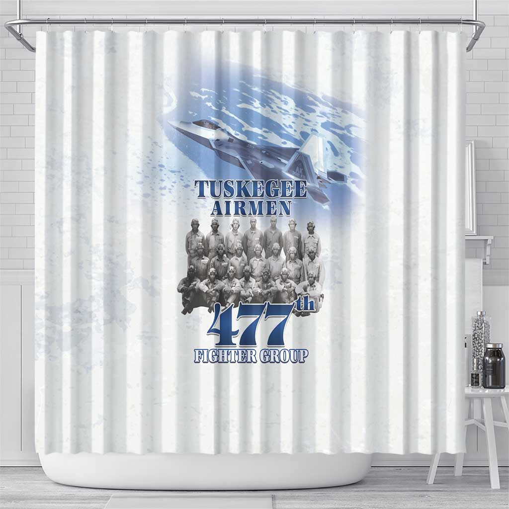 Tuskegee Airmen 477th Fighter Group Shower Curtain Blue Sky Heritage - Wonder Print Shop