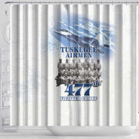 Tuskegee Airmen 477th Fighter Group Shower Curtain Blue Sky Heritage - Wonder Print Shop