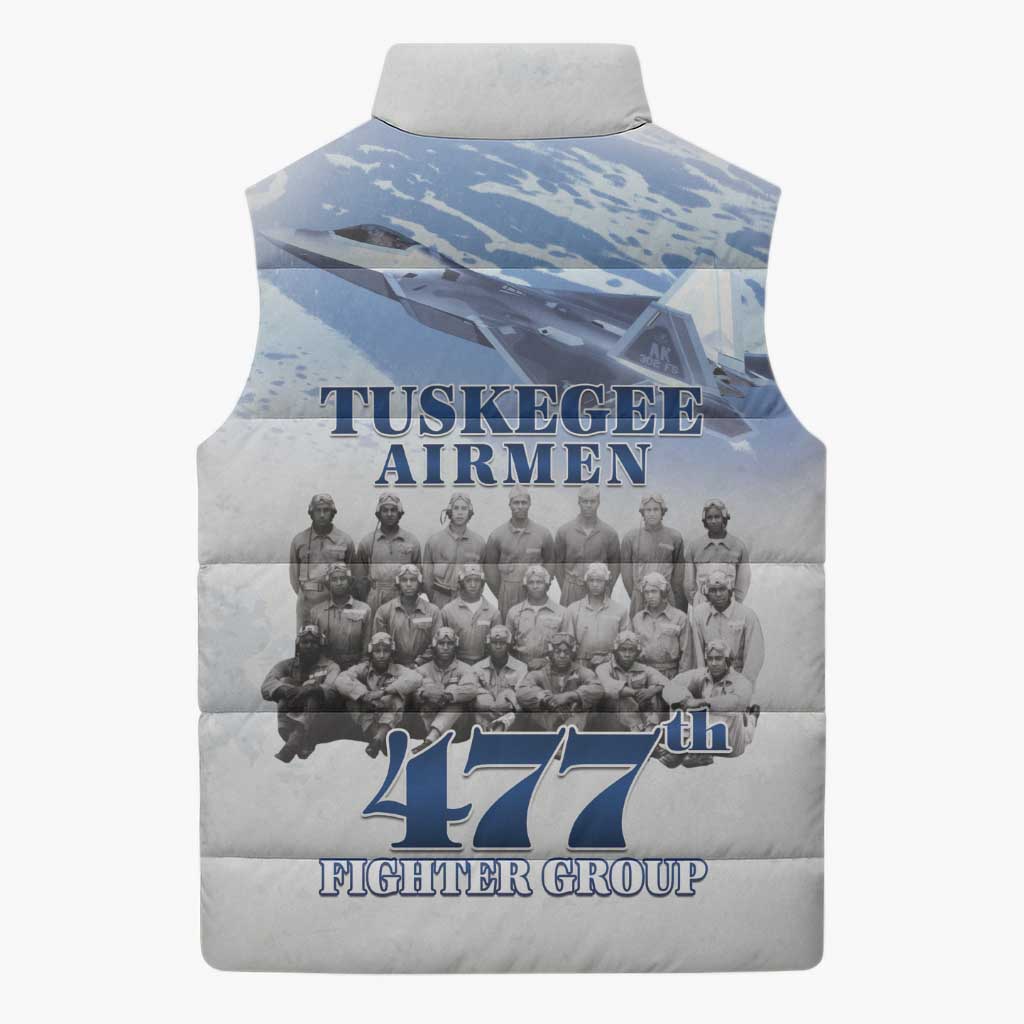 Tuskegee Airmen 477th Fighter Group Sleeveless Puffer Jacket Blue Sky Heritage - Wonder Print Shop