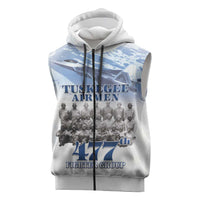 Tuskegee Airmen 477th Fighter Group Sleeveless Zip Hoodie Blue Sky Heritage - Wonder Print Shop