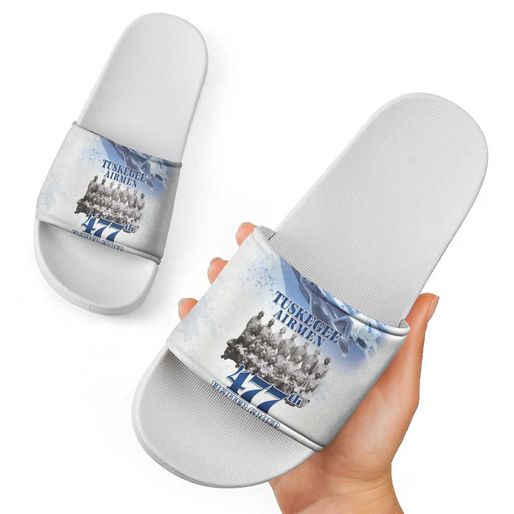 Tuskegee Airmen 477th Fighter Group Slide Sandals Blue Sky Heritage - Wonder Print Shop