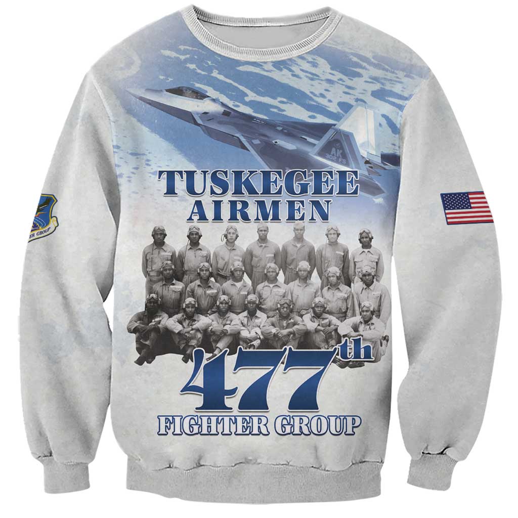Tuskegee Airmen 477th Fighter Group Sweatshirt Blue Sky Heritage - Wonder Print Shop