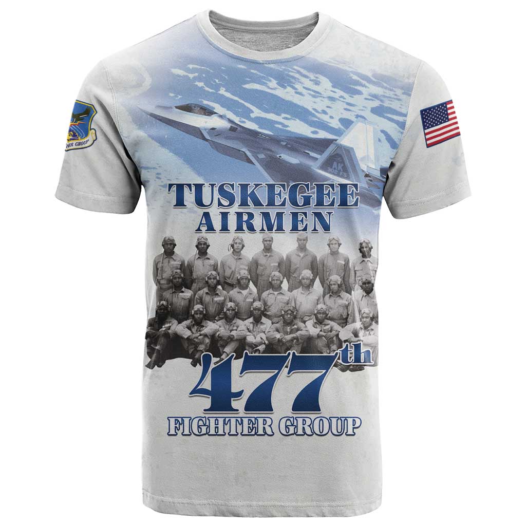 Tuskegee Airmen 477th Fighter Group T Shirt Blue Sky Heritage - Wonder Print Shop