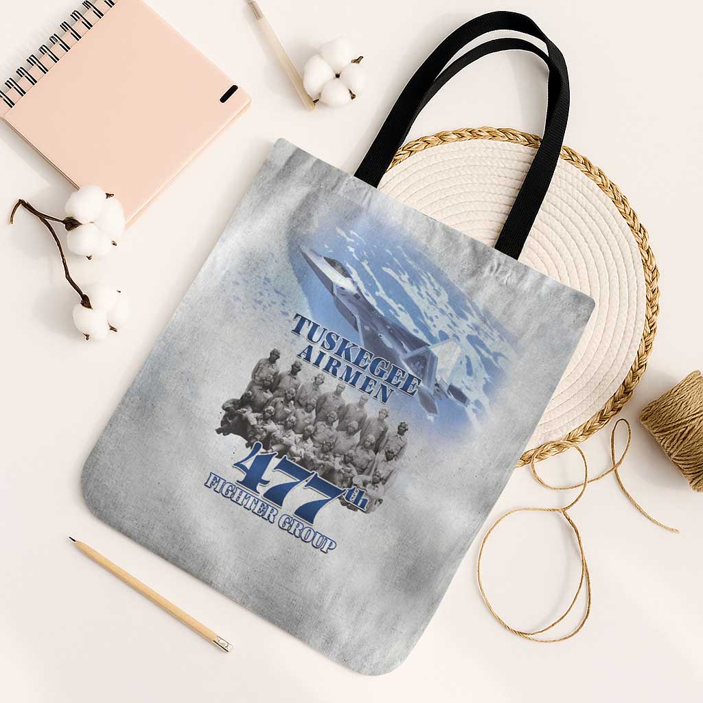 Tuskegee Airmen 477th Fighter Group Tote Bag Blue Sky Heritage - Wonder Print Shop