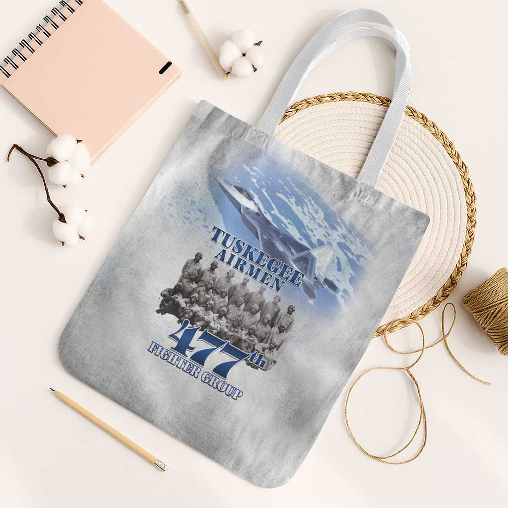 Tuskegee Airmen 477th Fighter Group Tote Bag Blue Sky Heritage - Wonder Print Shop