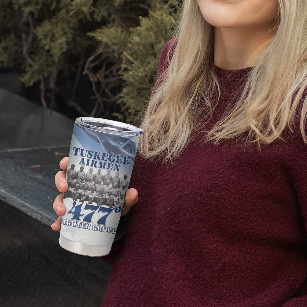 Tuskegee Airmen 477th Fighter Group Tumbler Cup Blue Sky Heritage - Wonder Print Shop