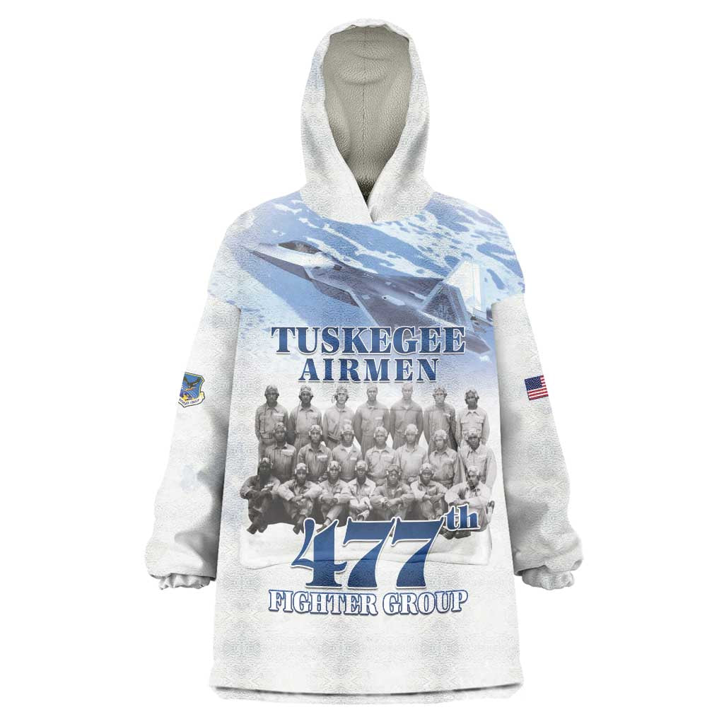 Tuskegee Airmen 477th Fighter Group Wearable Blanket Hoodie Blue Sky Heritage - Wonder Print Shop