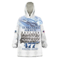 Tuskegee Airmen 477th Fighter Group Wearable Blanket Hoodie Blue Sky Heritage - Wonder Print Shop