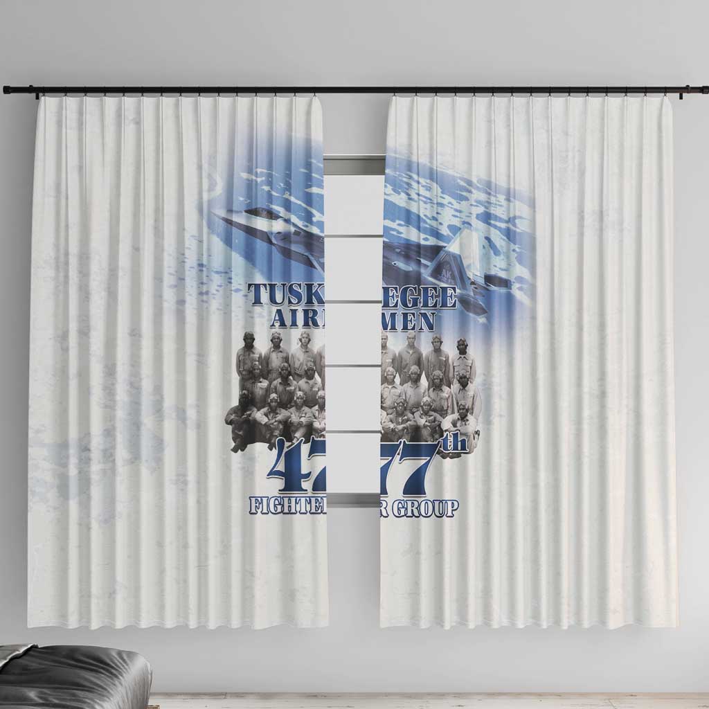 Tuskegee Airmen 477th Fighter Group Window Curtain Blue Sky Heritage - Wonder Print Shop