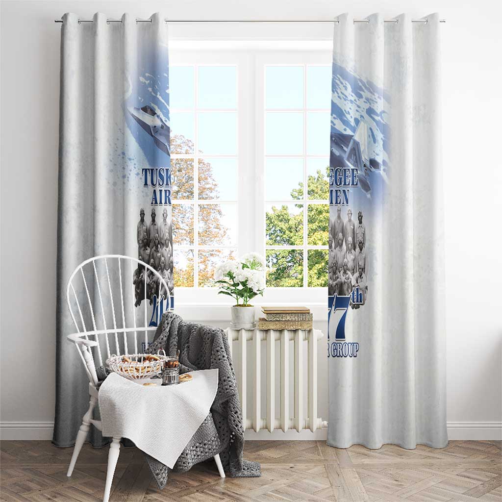 Tuskegee Airmen 477th Fighter Group Window Curtain Blue Sky Heritage - Wonder Print Shop