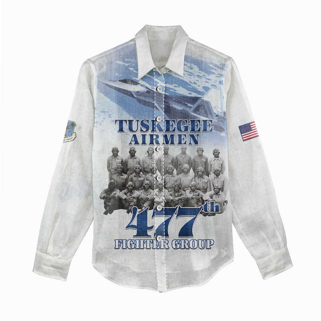 Tuskegee Airmen 477th Fighter Group Women Casual Shirt Blue Sky Heritage - Wonder Print Shop