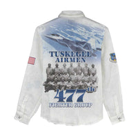 Tuskegee Airmen 477th Fighter Group Women Casual Shirt Blue Sky Heritage - Wonder Print Shop