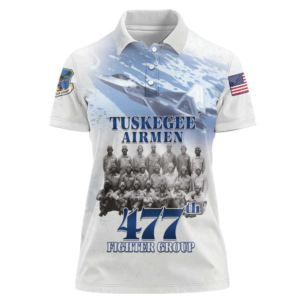 Tuskegee Airmen 477th Fighter Group Women Polo Shirt Blue Sky Heritage - Wonder Print Shop