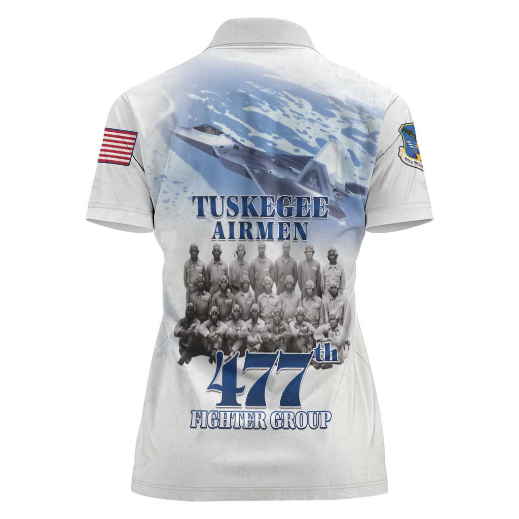 Tuskegee Airmen 477th Fighter Group Women Polo Shirt Blue Sky Heritage - Wonder Print Shop