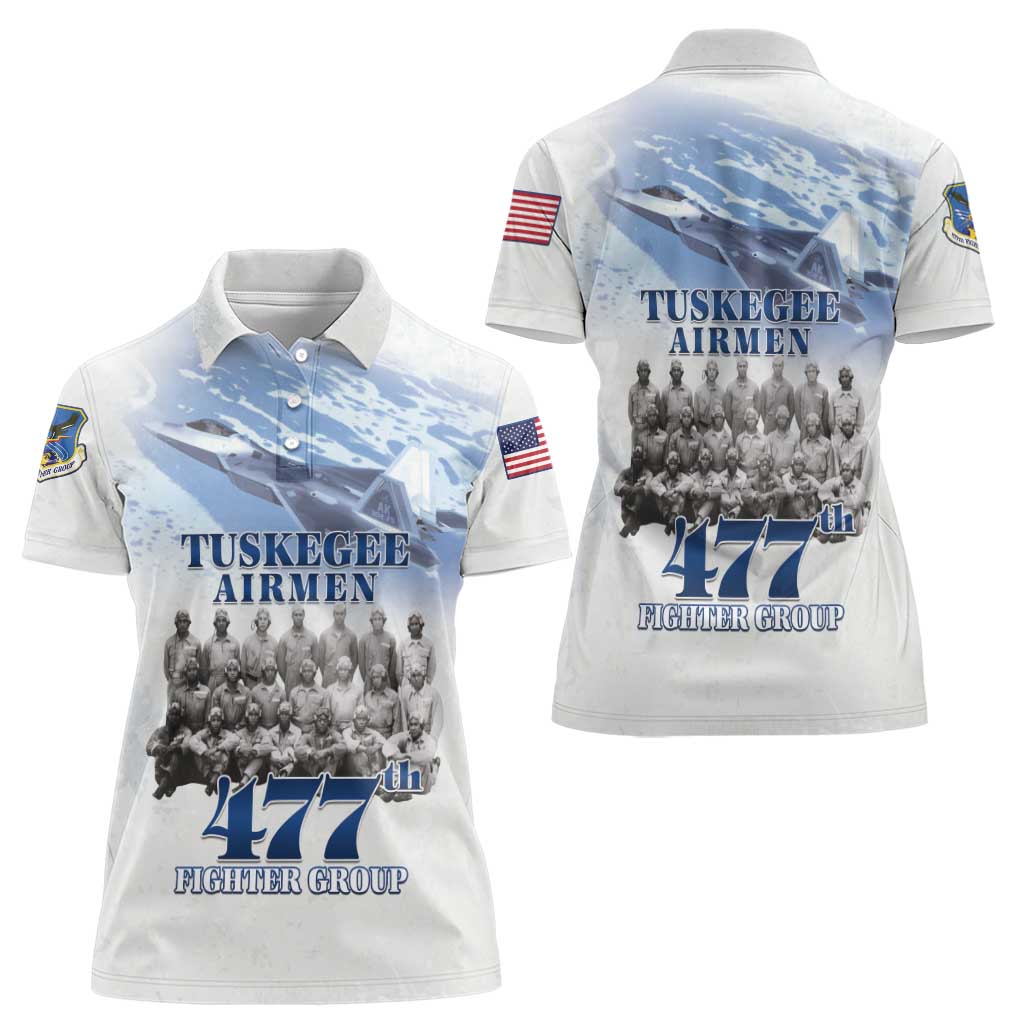 Tuskegee Airmen 477th Fighter Group Women Polo Shirt Blue Sky Heritage - Wonder Print Shop