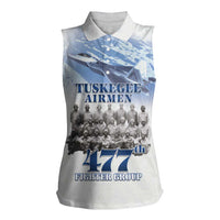 Tuskegee Airmen 477th Fighter Group Women Sleeveless Polo Shirt Blue Sky Heritage - Wonder Print Shop