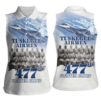 Tuskegee Airmen 477th Fighter Group Women Sleeveless Polo Shirt Blue Sky Heritage - Wonder Print Shop