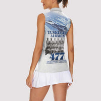 Tuskegee Airmen 477th Fighter Group Women Sleeveless Polo Shirt Blue Sky Heritage - Wonder Print Shop