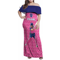 Custom South Africa Paarl Cricket Family Matching Off Shoulder Maxi Dress and Hawaiian Shirt We Are Champions - Wonder Print Shop