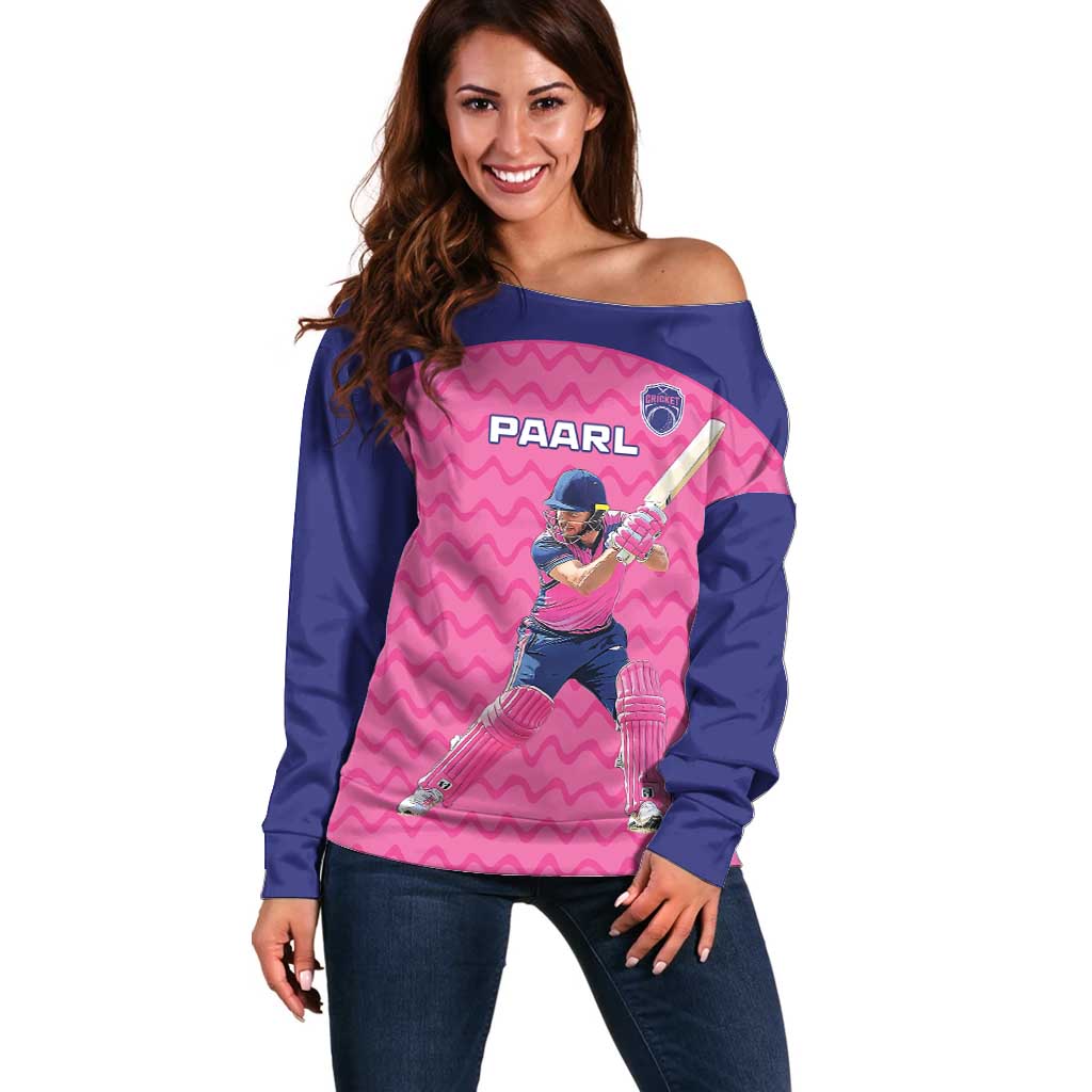 Custom South Africa Paarl Cricket Off Shoulder Sweater We Are Champions - Wonder Print Shop