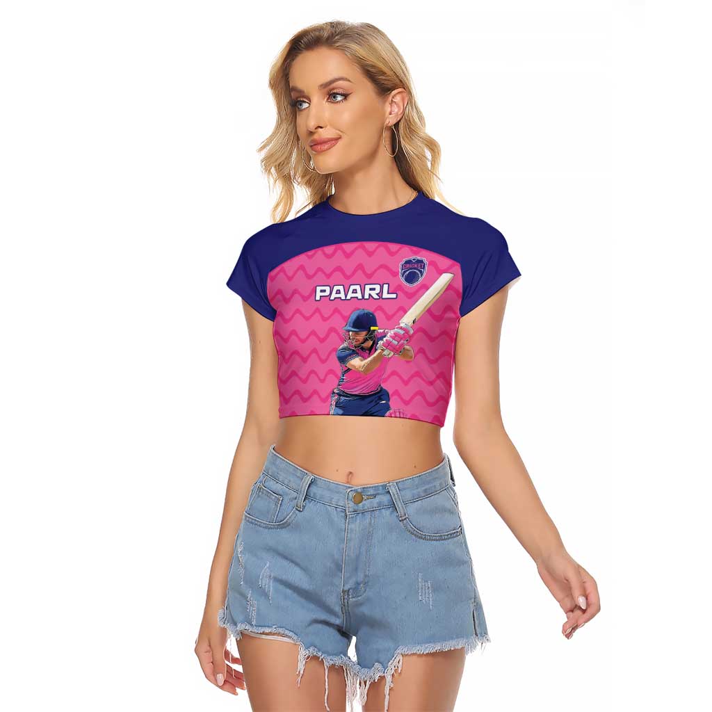 Custom South Africa Paarl Cricket Raglan Cropped T Shirt We Are Champions - Wonder Print Shop