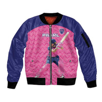 Custom South Africa Paarl Cricket Sleeve Zip Bomber Jacket We Are Champions - Wonder Print Shop