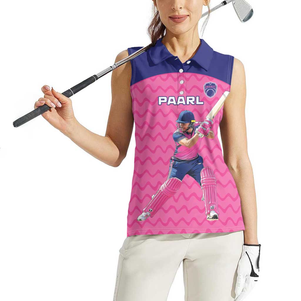 Custom South Africa Paarl Cricket Women Sleeveless Polo Shirt We Are Champions - Wonder Print Shop
