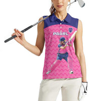 Custom South Africa Paarl Cricket Women Sleeveless Polo Shirt We Are Champions - Wonder Print Shop