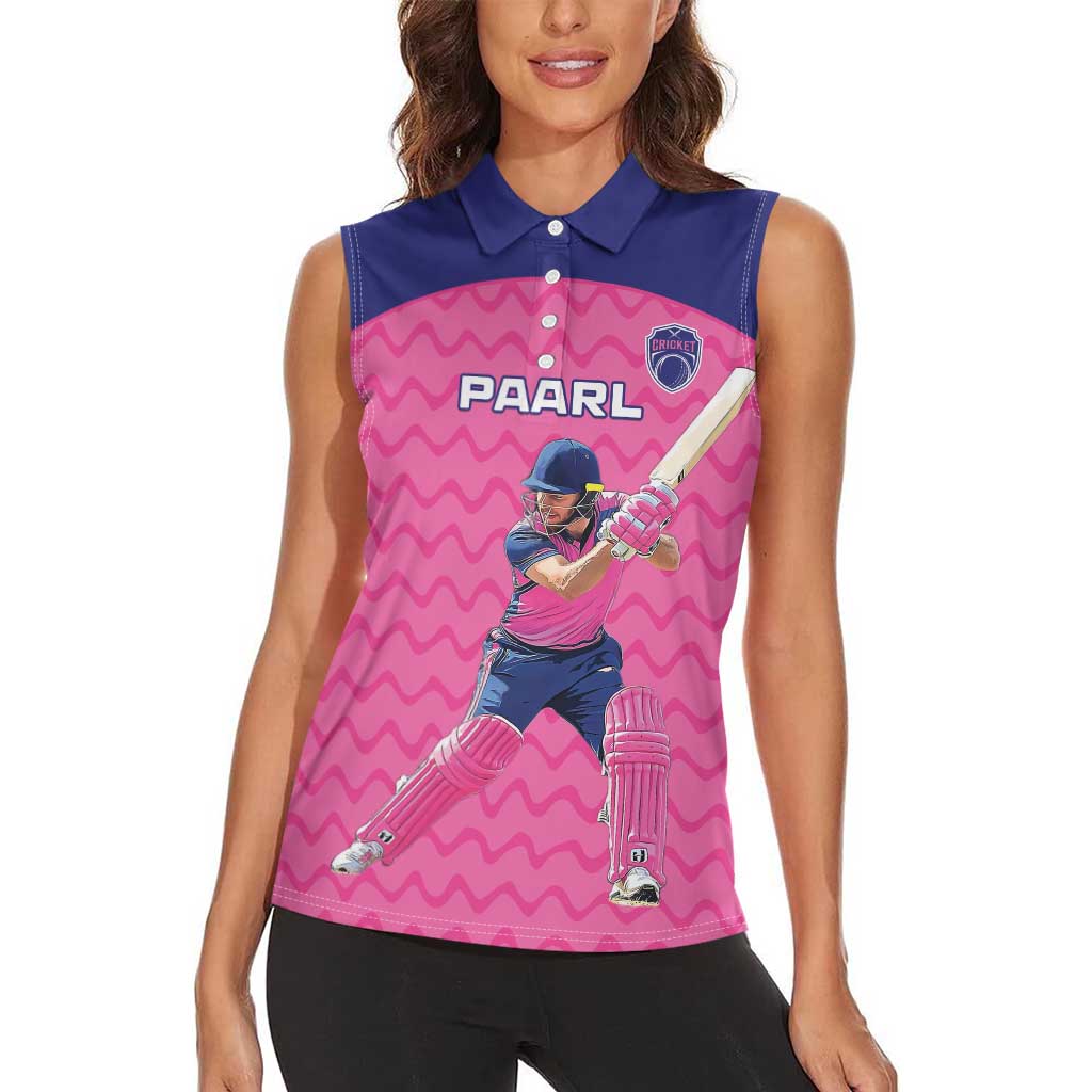 Custom South Africa Paarl Cricket Women Sleeveless Polo Shirt We Are Champions - Wonder Print Shop