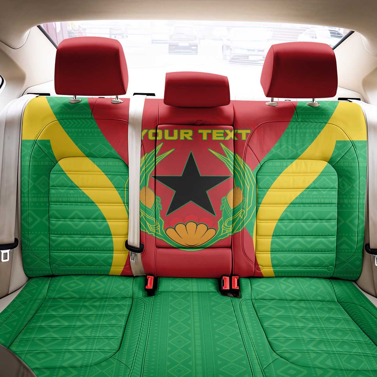 Personalised Cape Verde Back Car Seat Cover National Flag Of Cape Verde 1975-1992 - Wonder Print Shop
