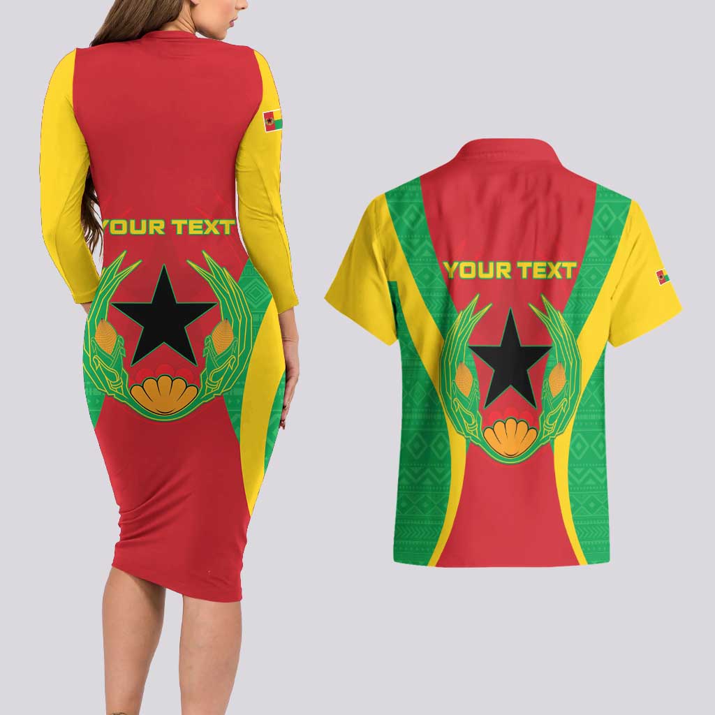 Personalised Cape Verde Couples Matching Long Sleeve Bodycon Dress and Hawaiian Shirt National Flag Of Cape Verde 1975-1992 - Wonder Print Shop