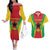 Personalised Cape Verde Couples Matching Off The Shoulder Long Sleeve Dress and Hawaiian Shirt National Flag Of Cape Verde 1975-1992 - Wonder Print Shop