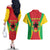 Personalised Cape Verde Couples Matching Off The Shoulder Long Sleeve Dress and Hawaiian Shirt National Flag Of Cape Verde 1975-1992 - Wonder Print Shop