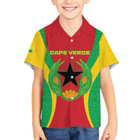 Personalised Cape Verde Family Matching Short Sleeve Bodycon Dress and Hawaiian Shirt National Flag Of Cape Verde 1975-1992 - Wonder Print Shop