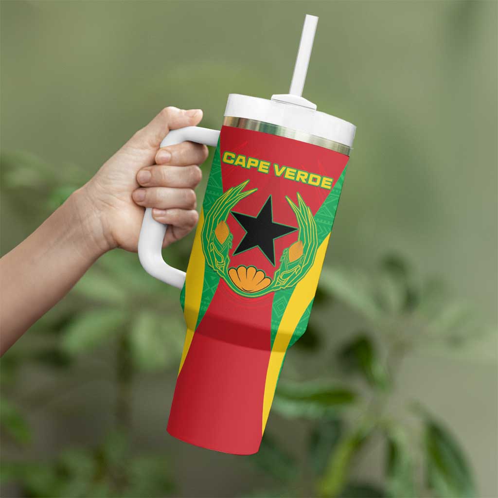 Personalised Cape Verde Tumbler With Handle National Flag Of Cape Verde 1975-1992 - Wonder Print Shop