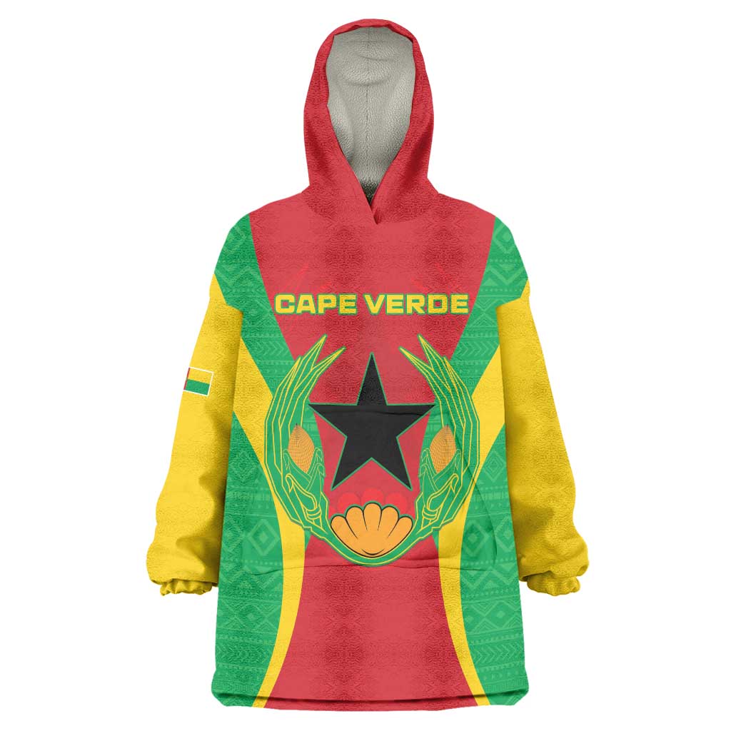 Personalised Cape Verde Wearable Blanket Hoodie National Flag Of Cape Verde 1975-1992 - Wonder Print Shop