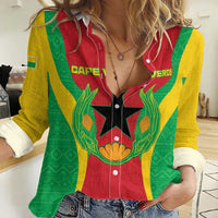 Personalised Cape Verde Women Casual Shirt National Flag Of Cape Verde 1975-1992 - Wonder Print Shop