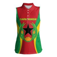 Personalised Cape Verde Women Sleeveless Polo Shirt National Flag Of Cape Verde 1975-1992 - Wonder Print Shop